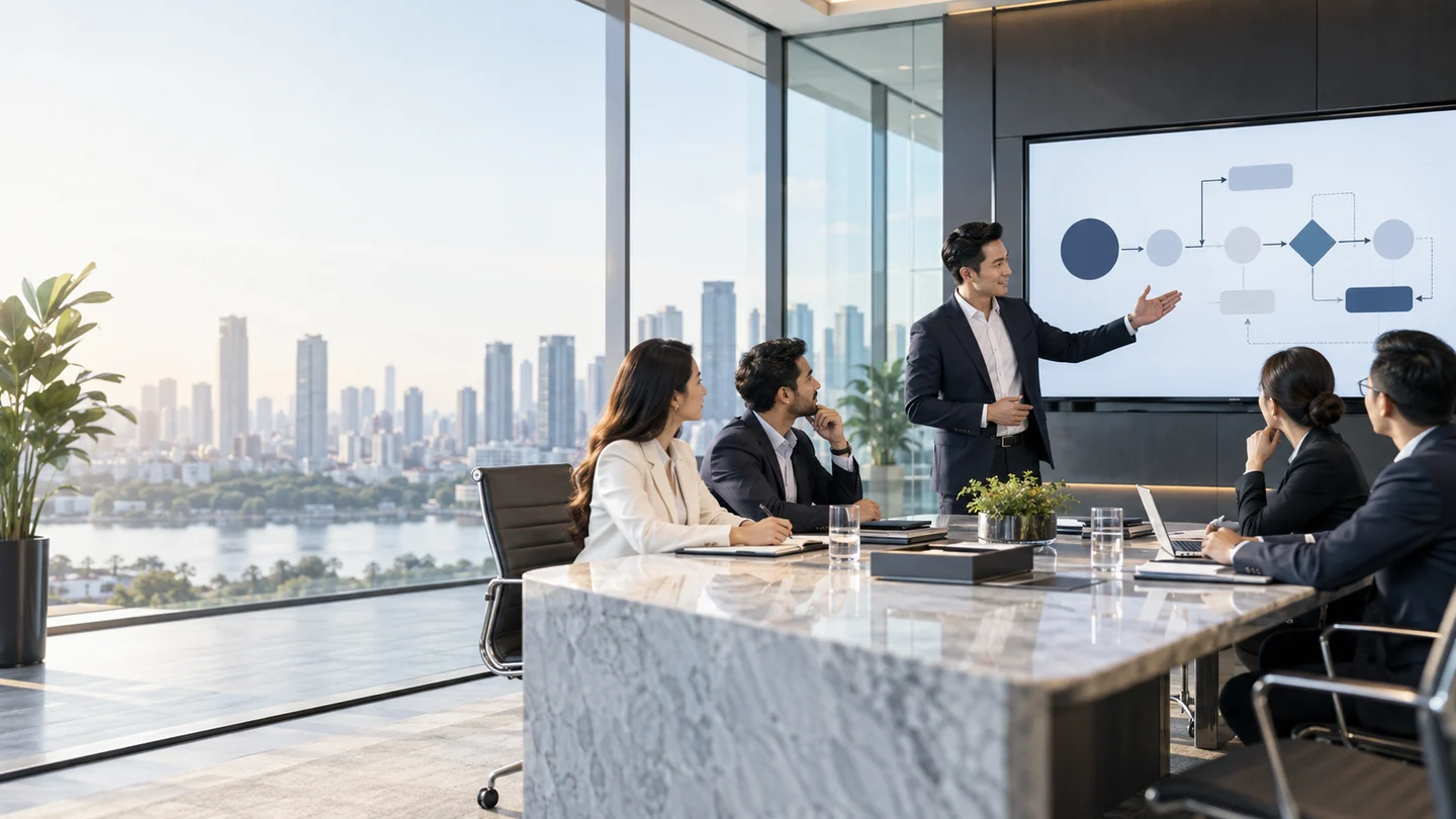 Corporate Clean representative business scene