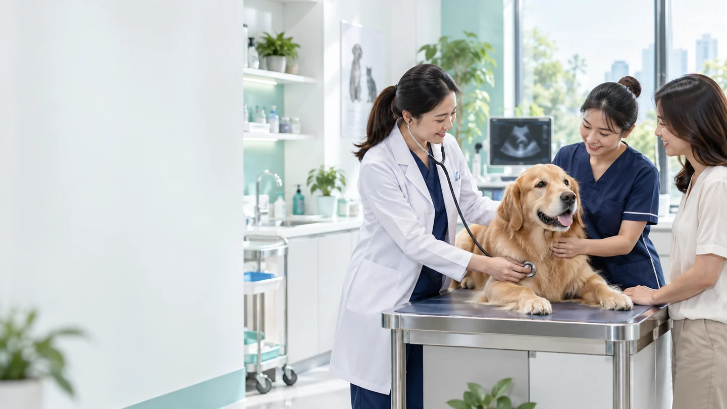 Veterinary Clinic representative business scene